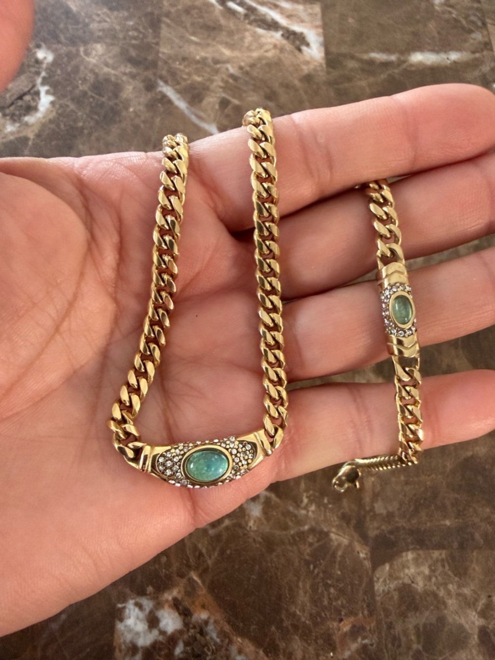 Bella Necklace and Bracelet Set-Aqua Tone